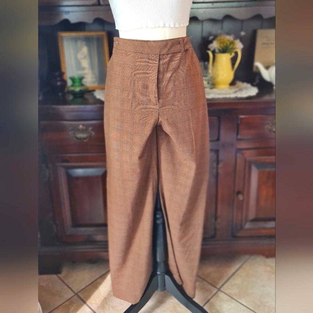 Casual Corner Brown Check Trousers size 8